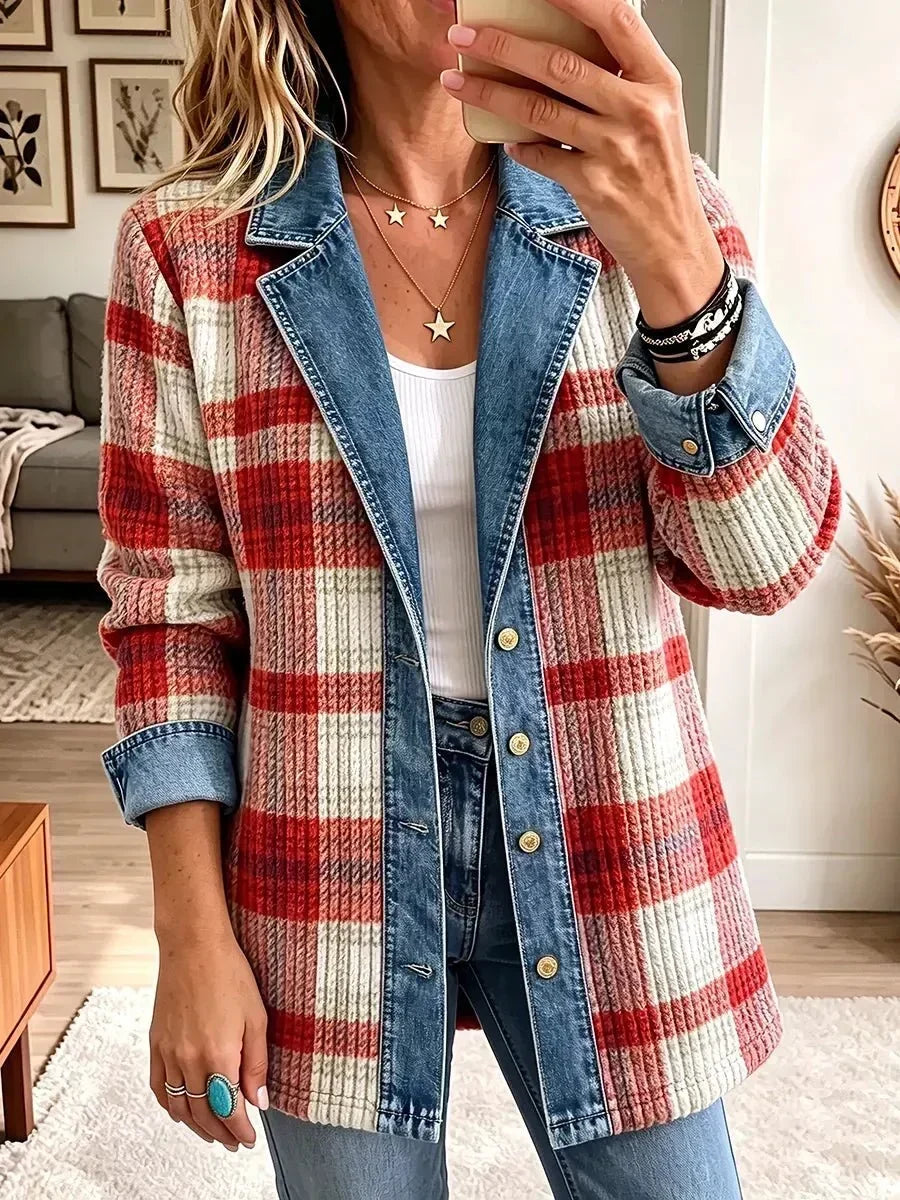 Hailey | Veste en jean patchwork vintage