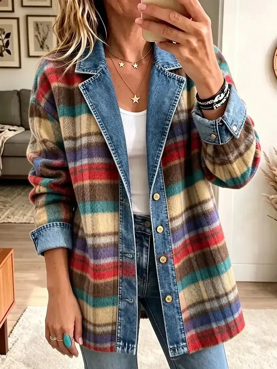 Sarah | Veste en jean à empiècements vintage