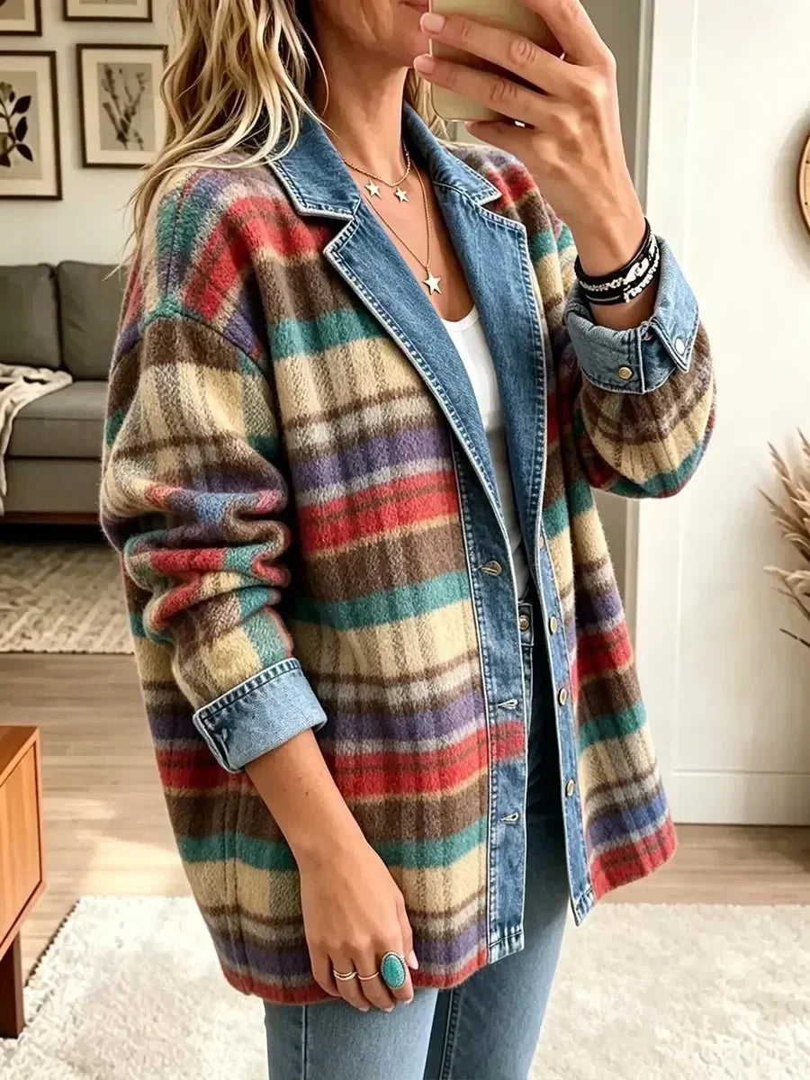 Sarah | Veste en jean à empiècements vintage