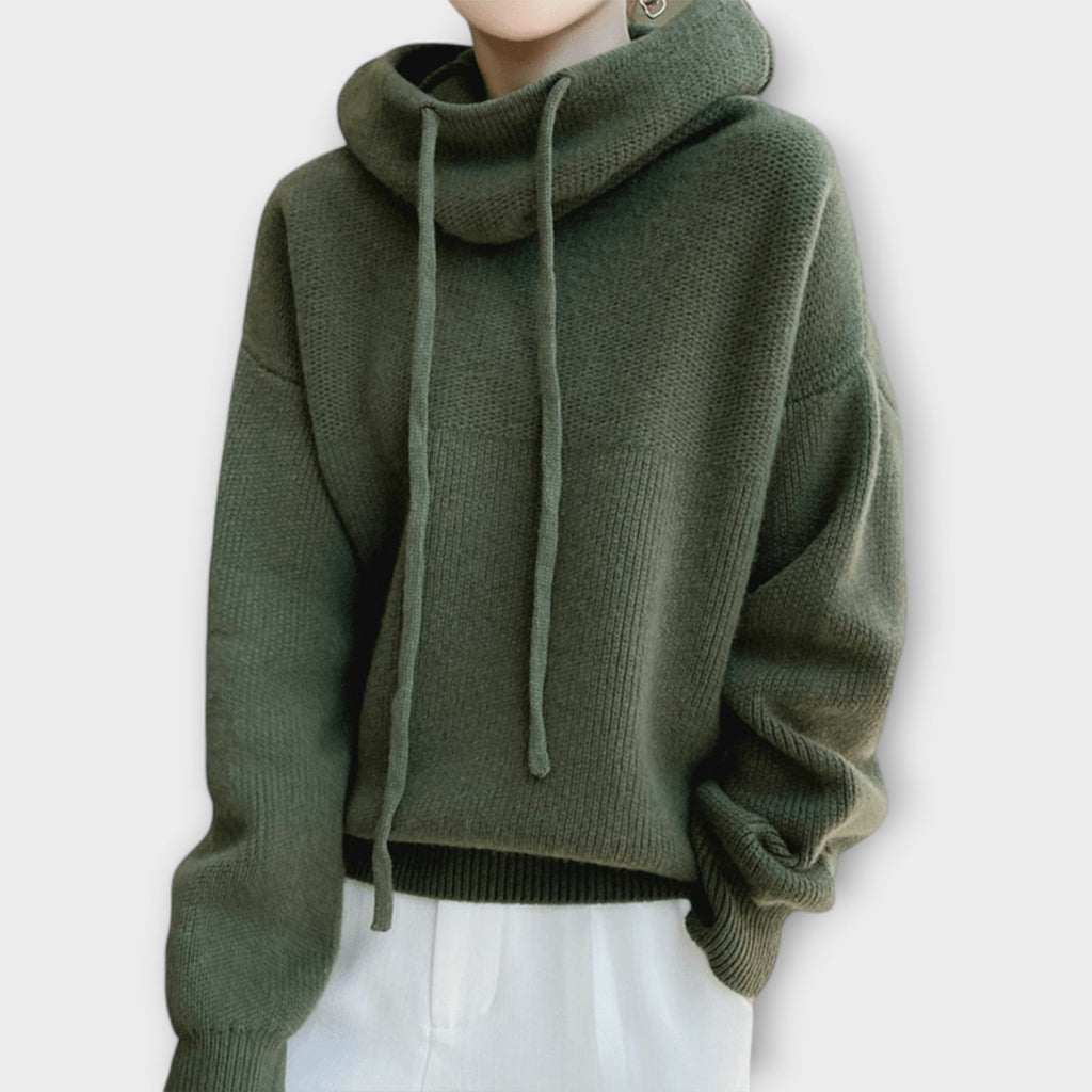 Luna - Sweat à Capuche Oversize Vert Olive