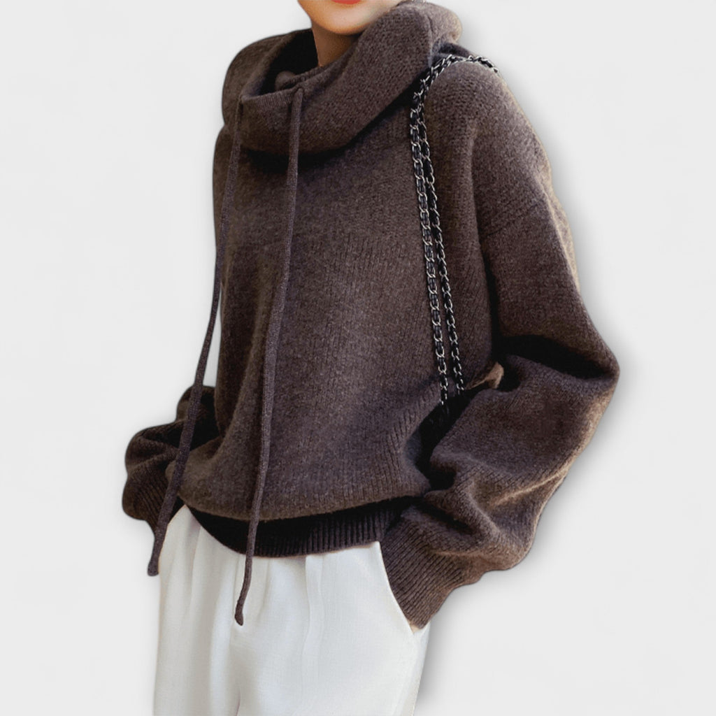 Luna - Sweat à Capuche Oversize Vert Olive