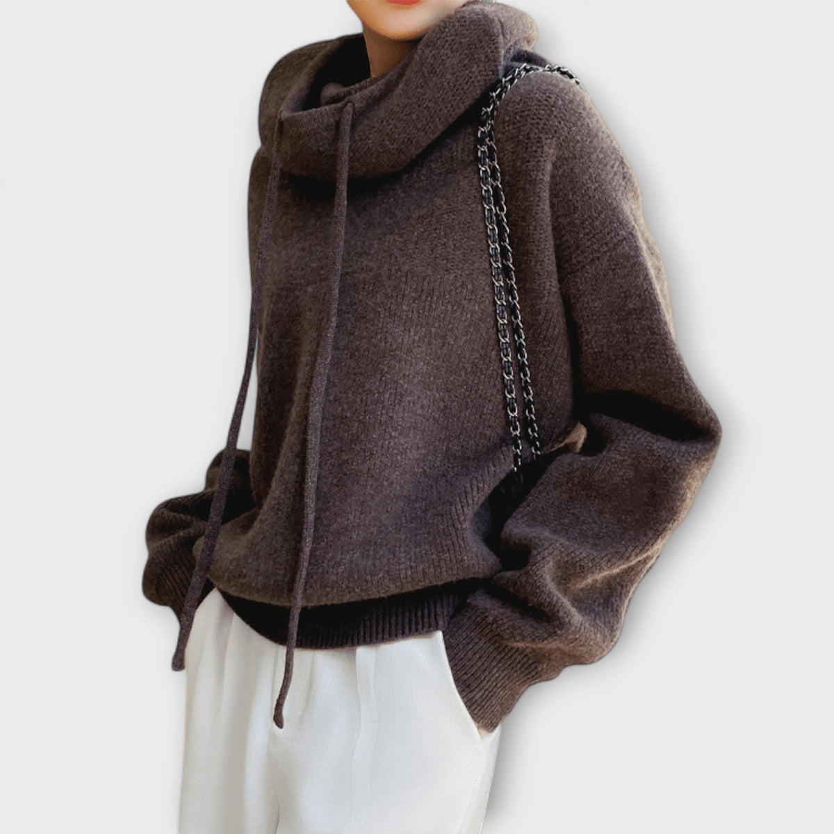 Luna - Sweat à Capuche Oversize Vert Olive