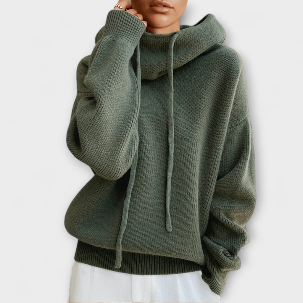 Luna - Sweat à Capuche Oversize Vert Olive
