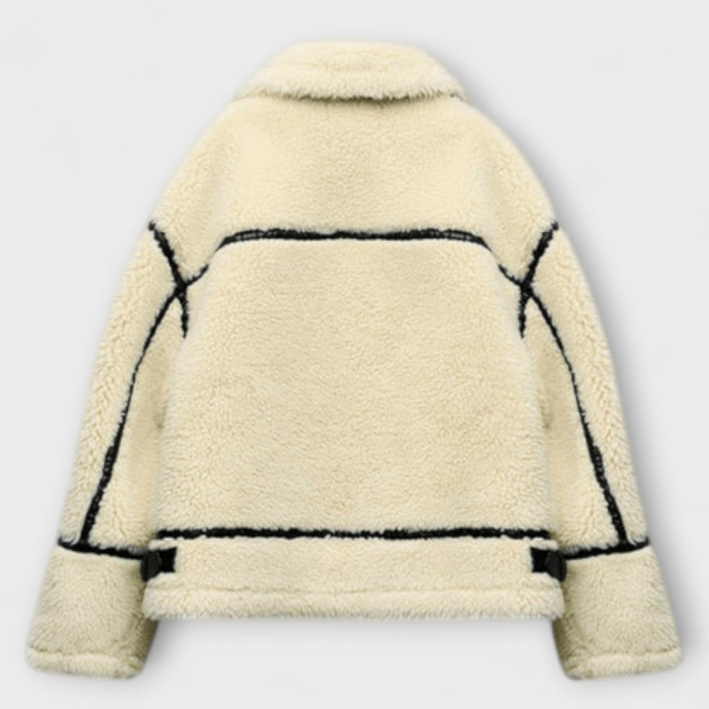 Adele - Blouson Bombardier Teddy Crème