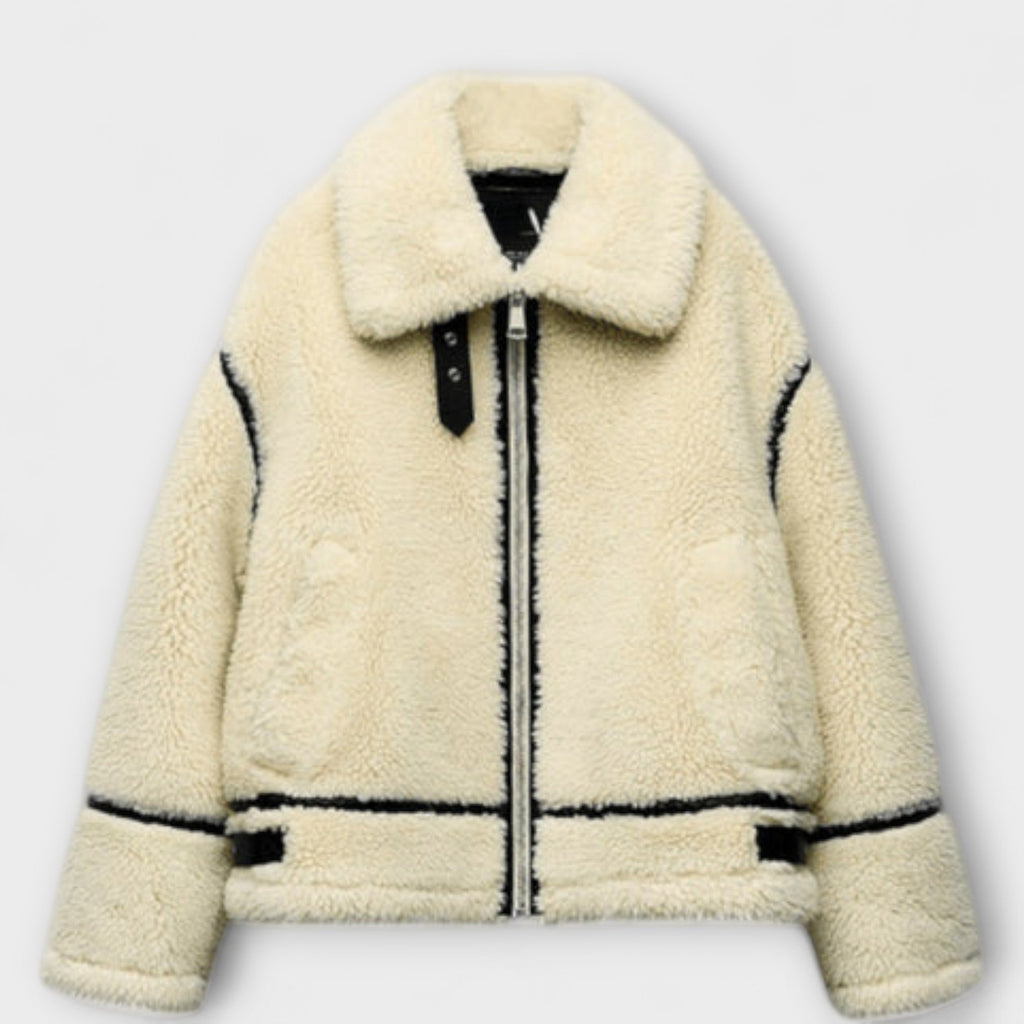 Adele - Blouson Bombardier Teddy Crème