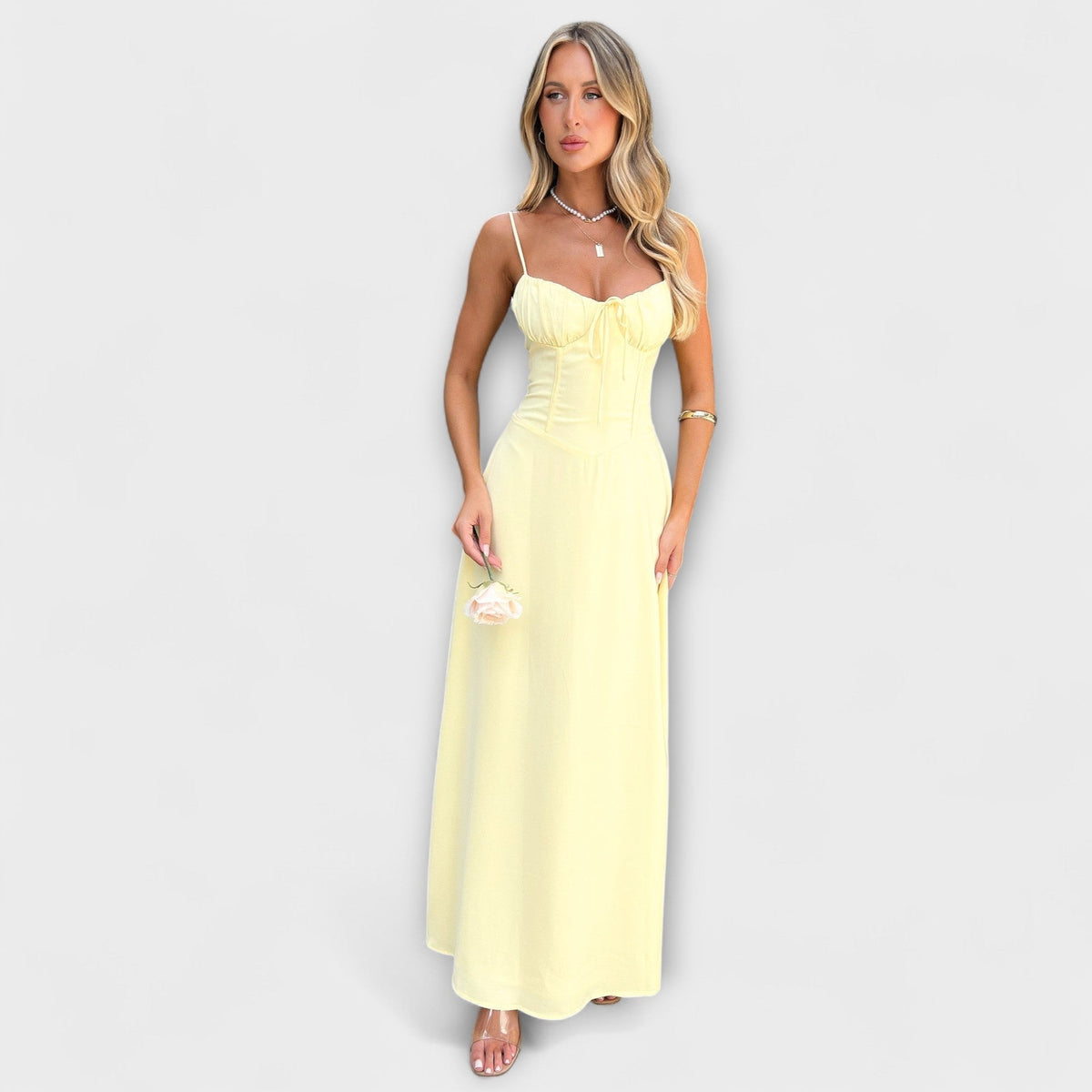 Alanis - Robe Midi Blanche Effet Satin