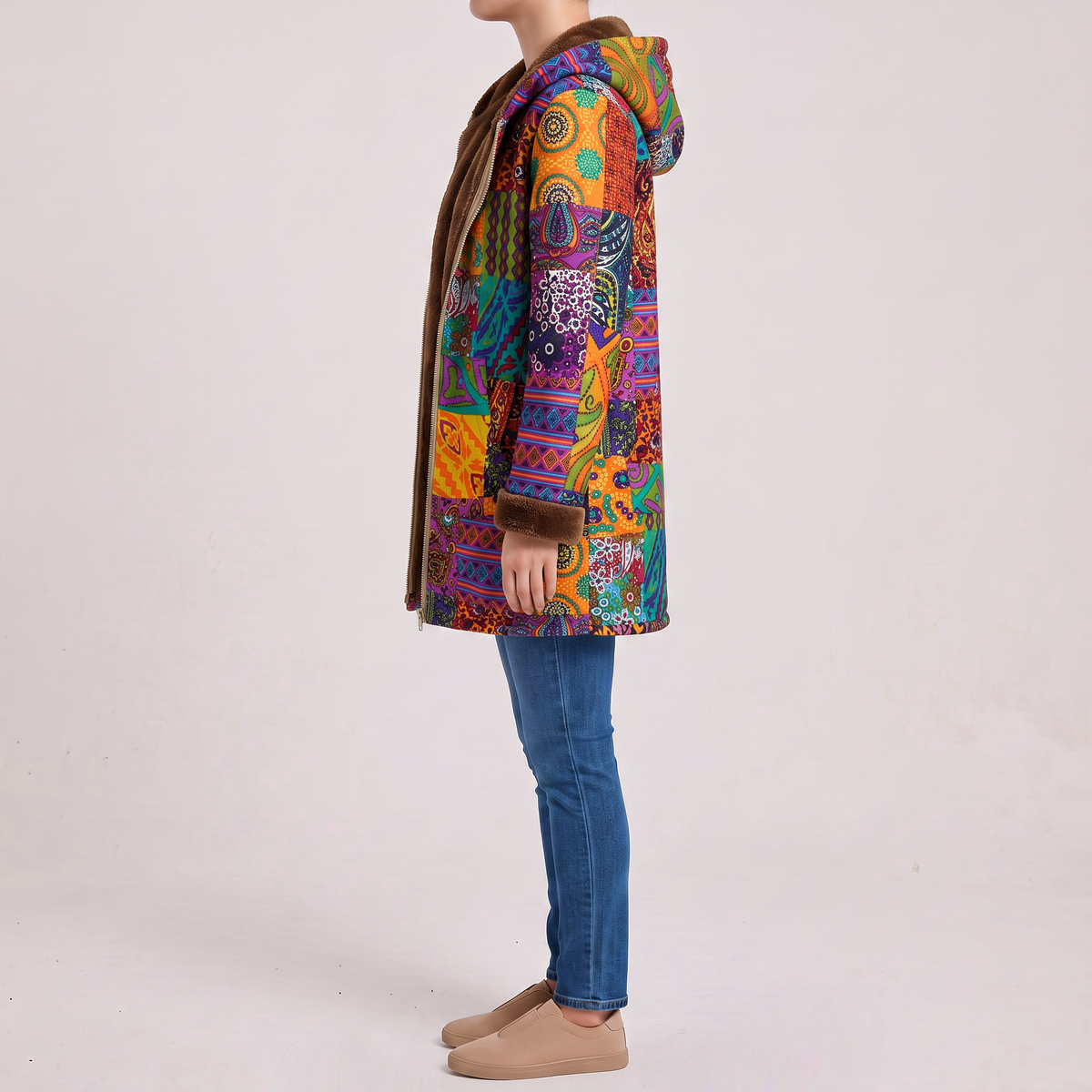 Sofia | Manteau à Motif Patchwork Bohème