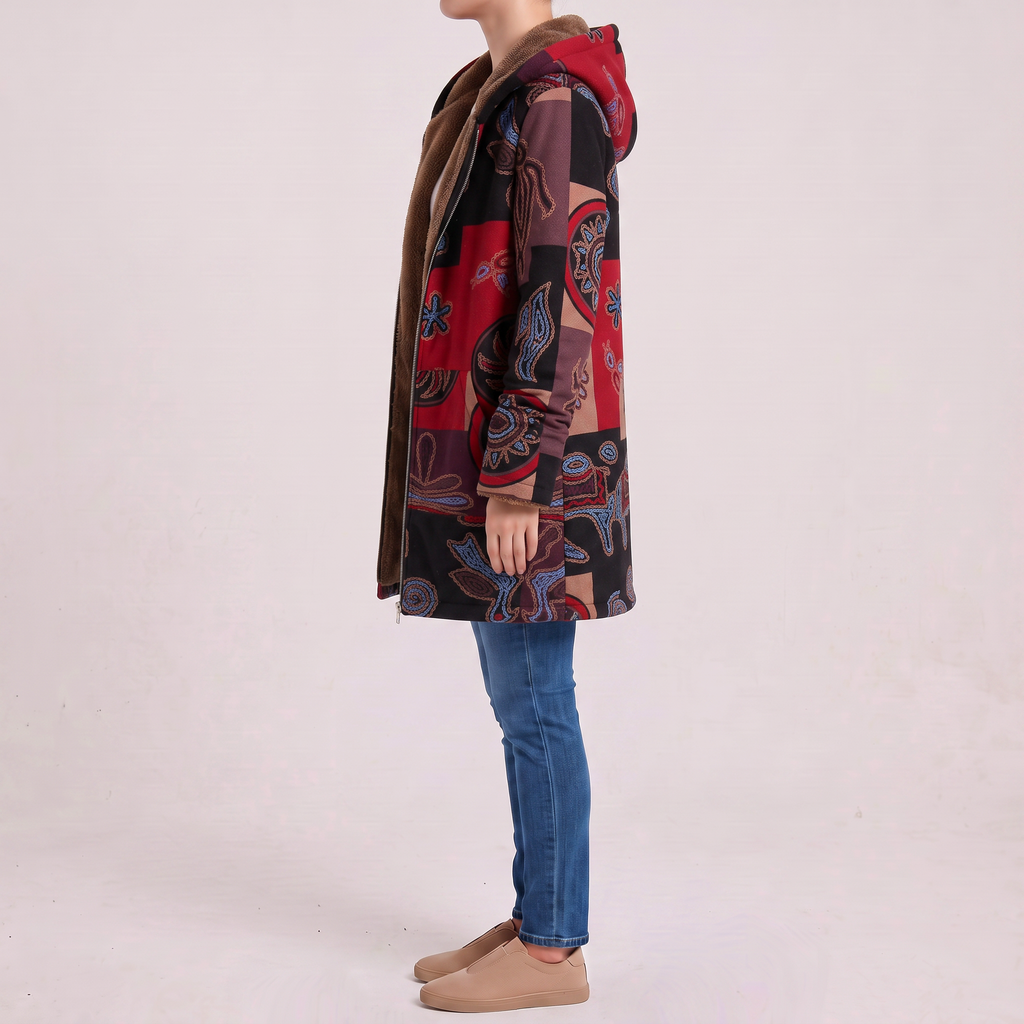 Aurora | Manteau à Motif Patchwork Artistique