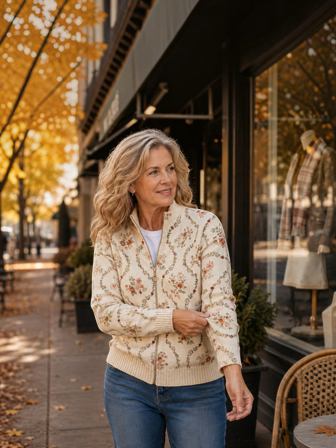 Soledad | Cardigan en maille à délicates lianes florales
