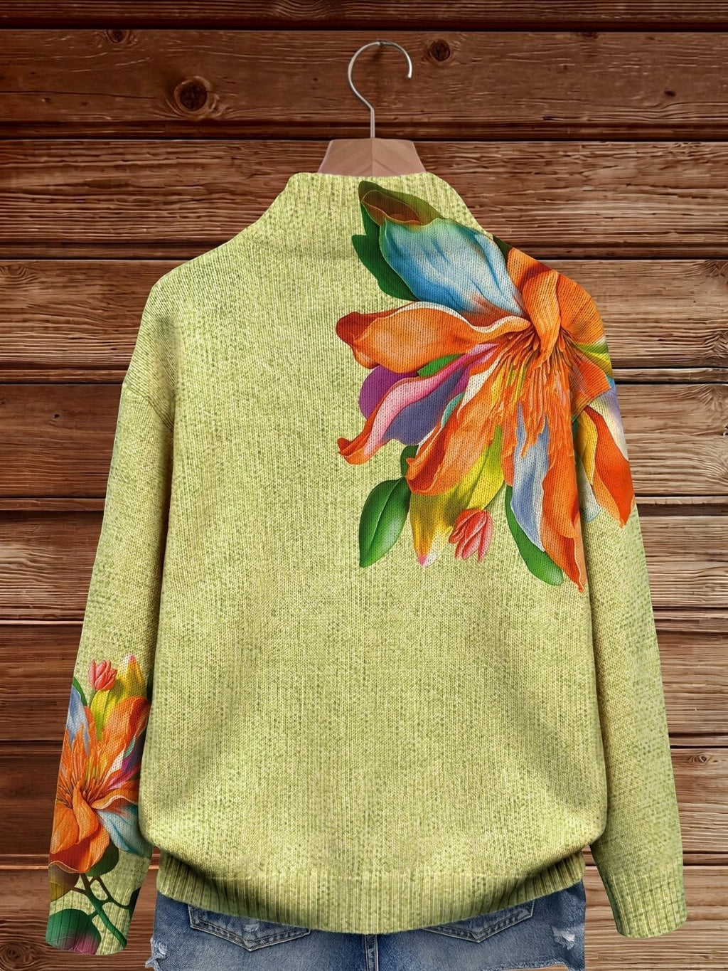 Amparo | Cardigan en maille à motif de lys multicolores
