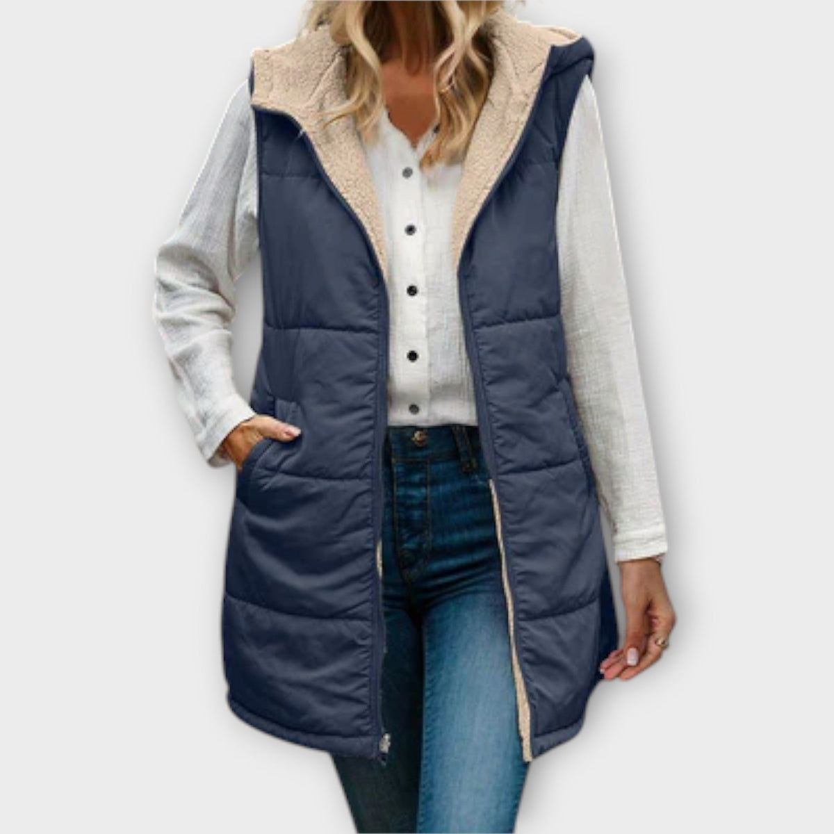 Margaret - Doudoune Sans Manches Vert Olive