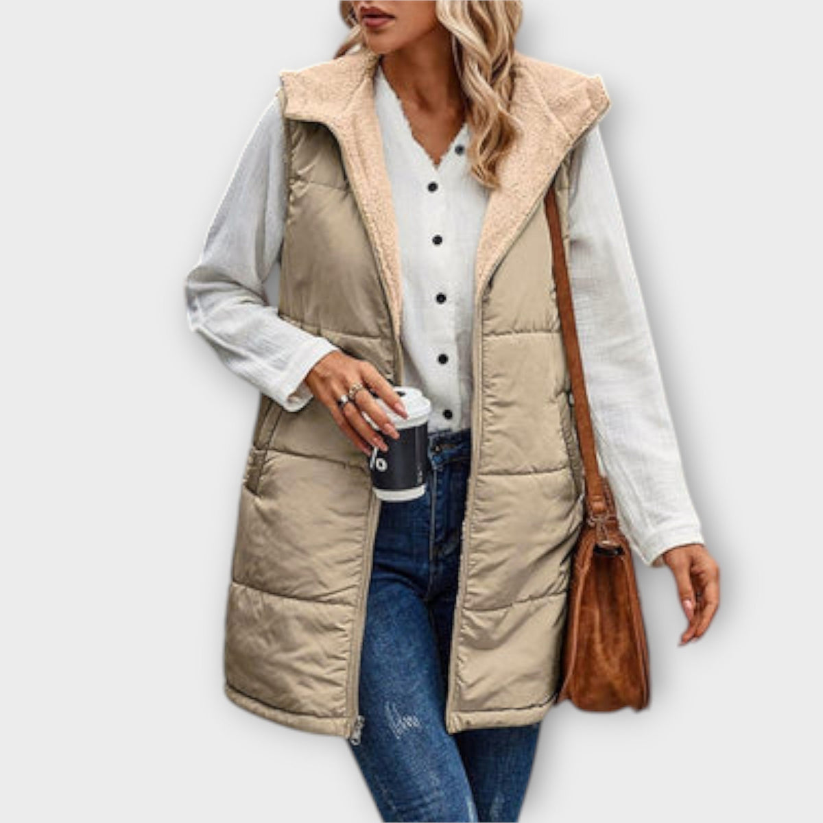 Margaret - Doudoune Sans Manches Vert Olive