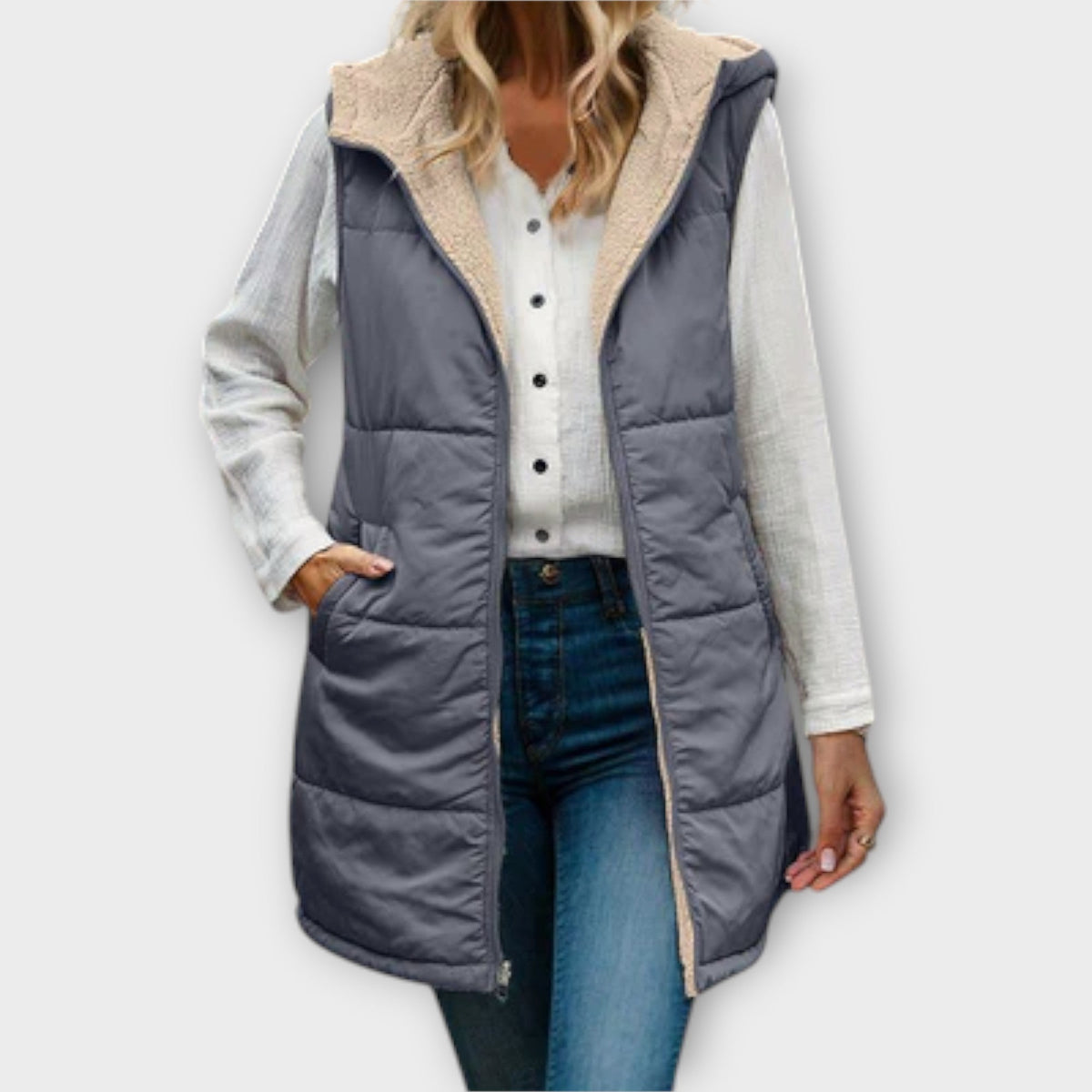 Margaret - Doudoune Sans Manches Vert Olive