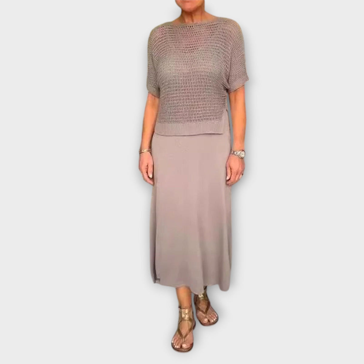 Alma - Ensemble Tricoté Fait Main Mauve