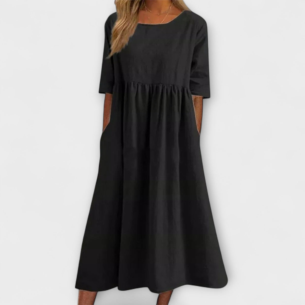 Anja - Robe d'Été Bleu Clair Taille Empire