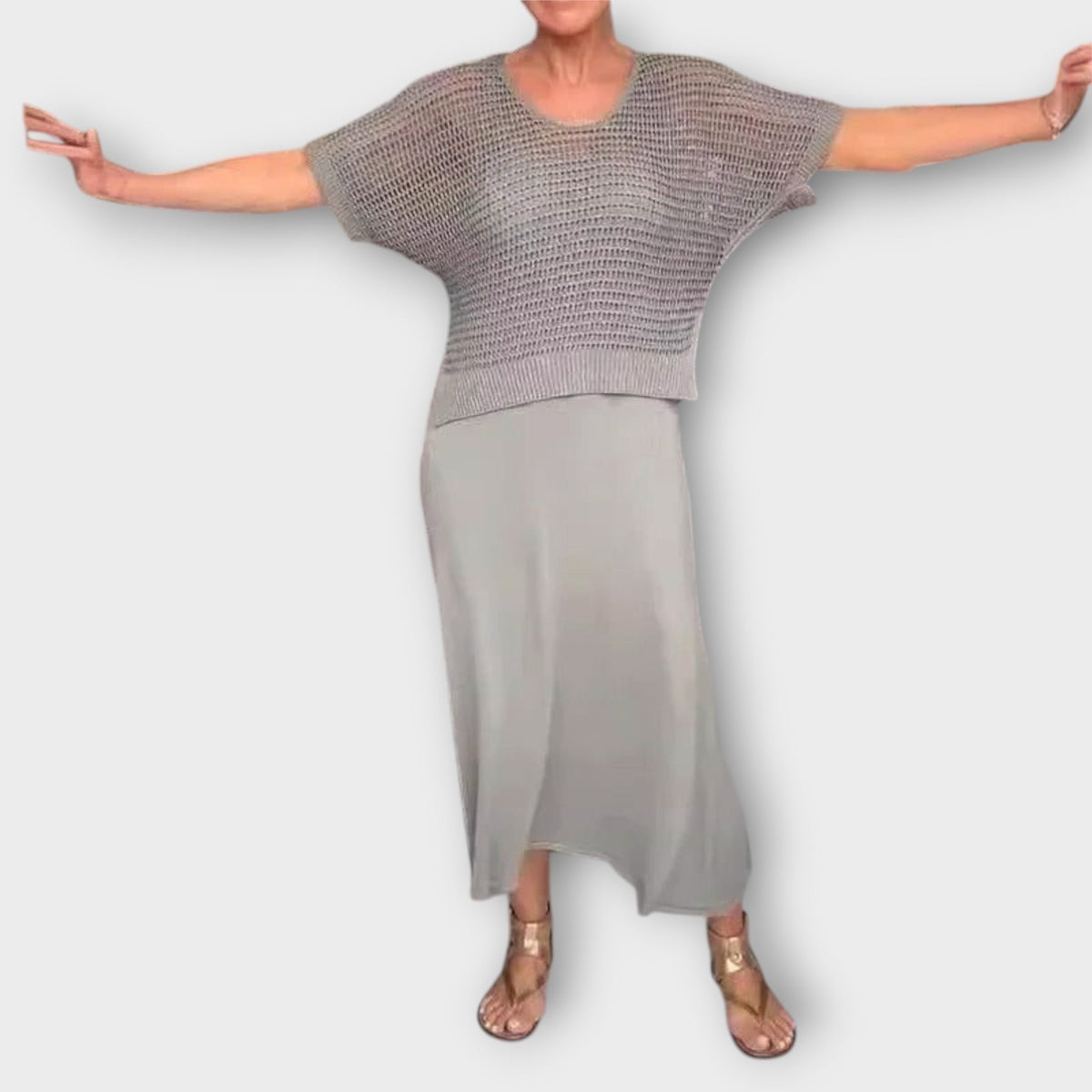 Alma - Ensemble Tricoté Fait Main Mauve