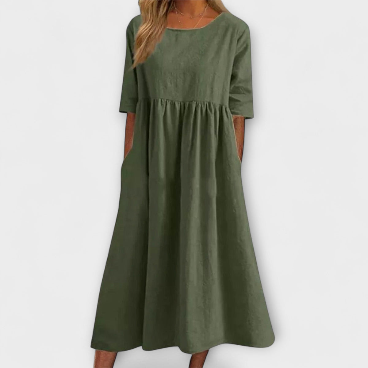 Anja - Robe d'Été Bleu Clair Taille Empire