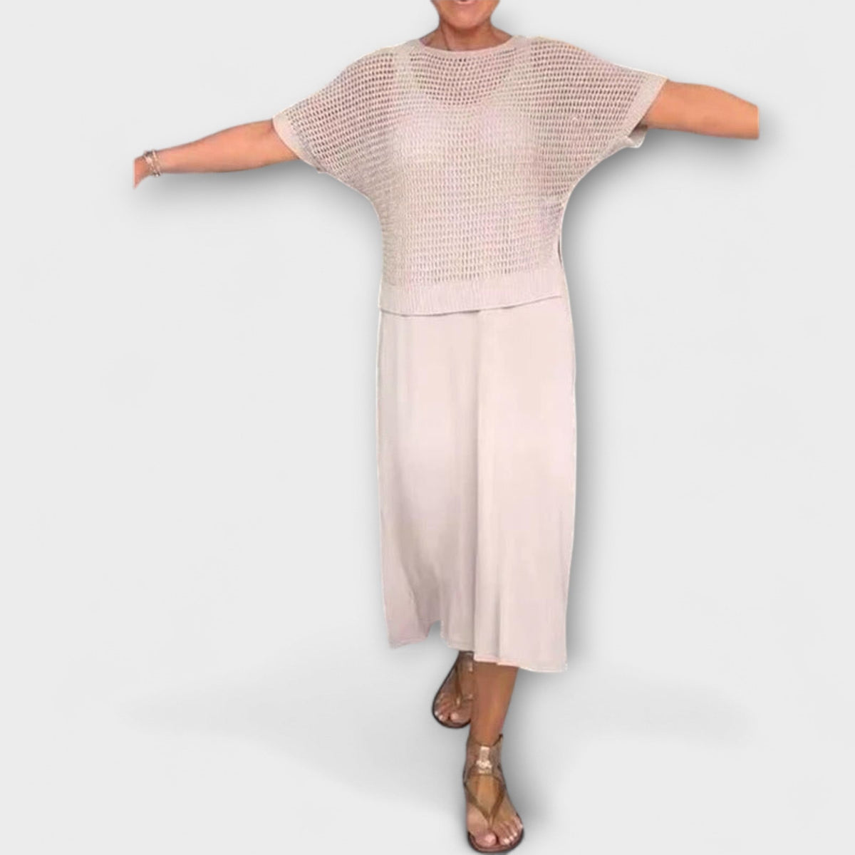 Alma - Ensemble Tricoté Fait Main Mauve