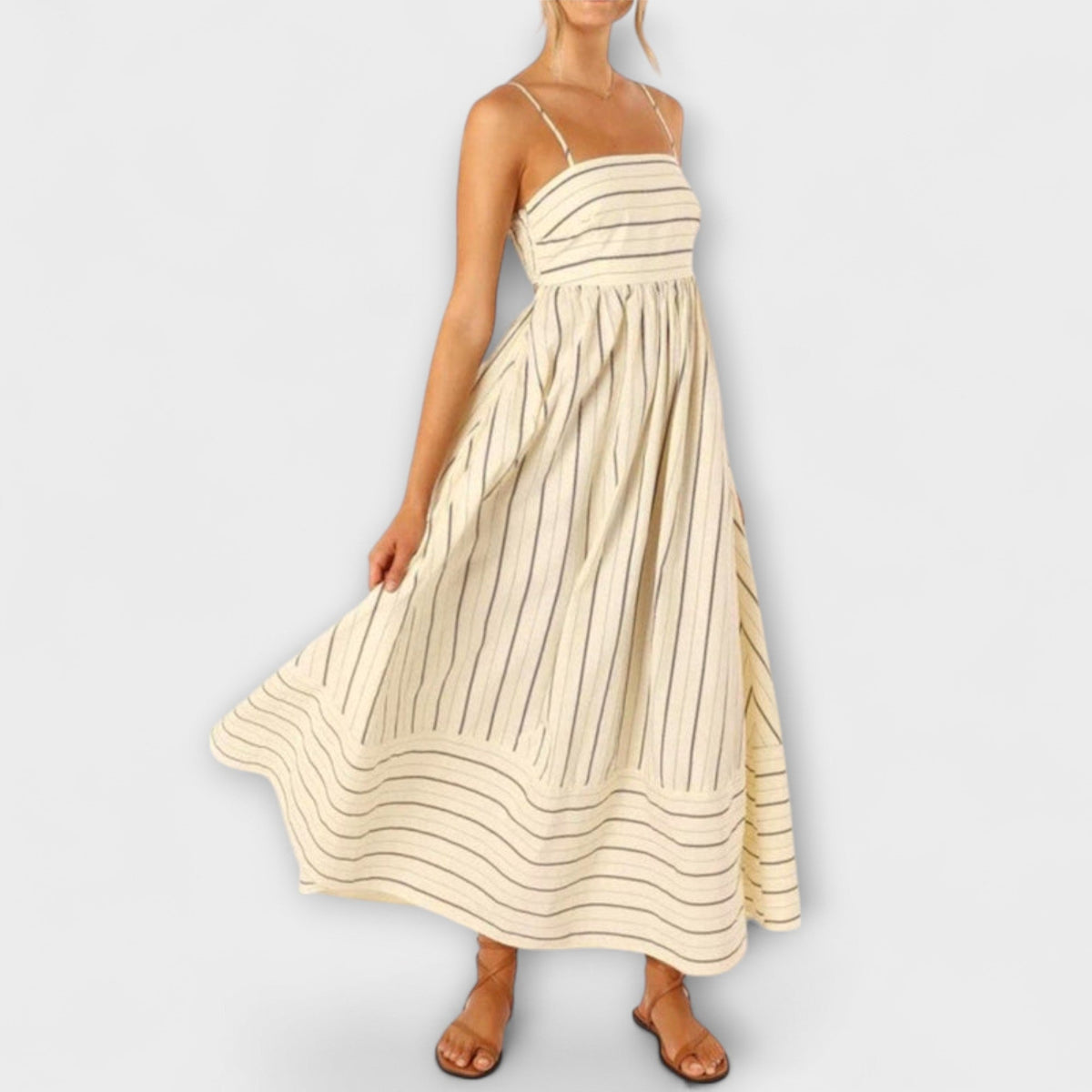 Svea - Robe Longue Rose Rayée