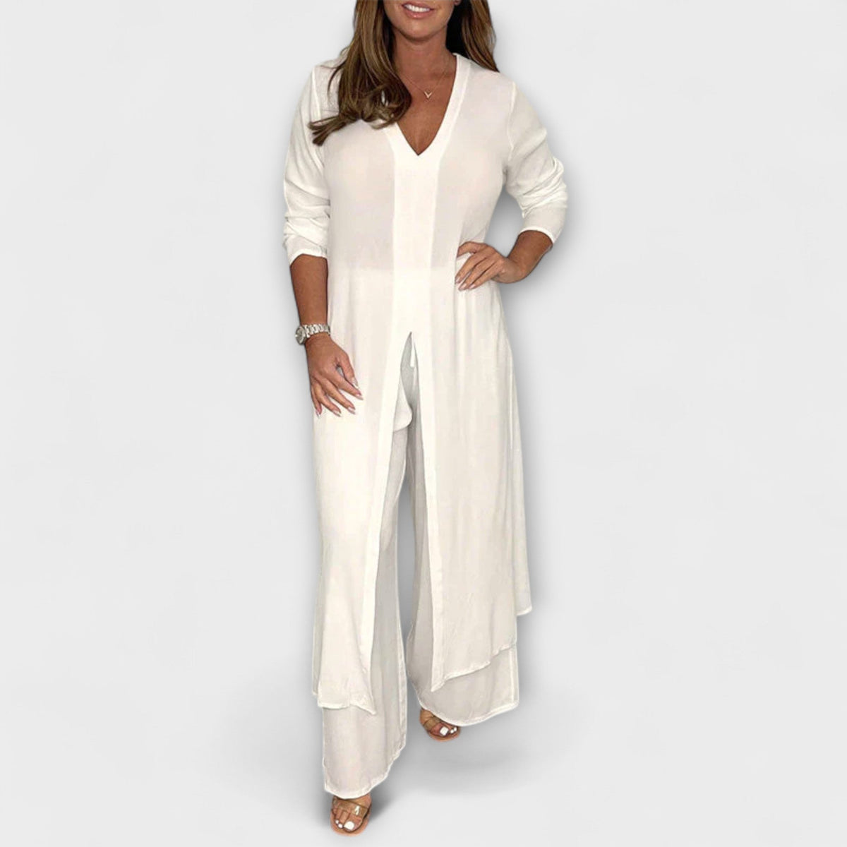 Ensemble Coordonné Élégant Vert Olive